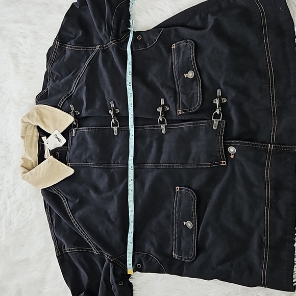 Free People We The Free Denim Barn Coat Black - Picture 8 of 14